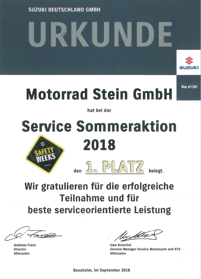 Service Sieg Suzuki 2018